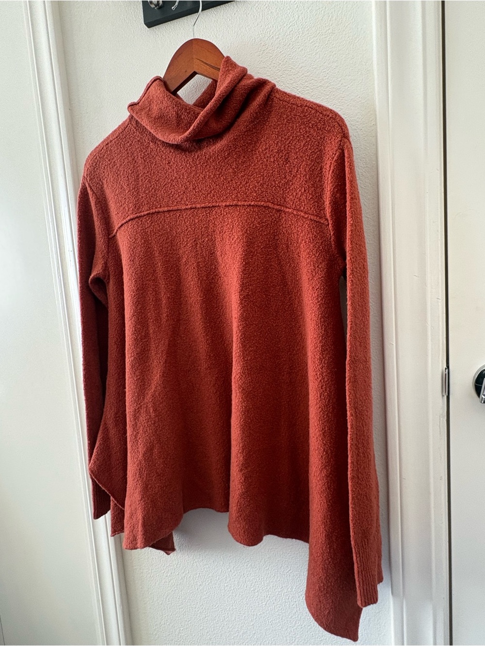Free People Rust Mockneck Knit Sweater
